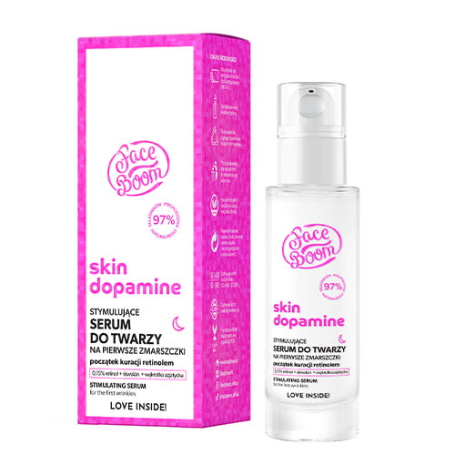 FaceBoom Skin Dopamine retinol face serum.