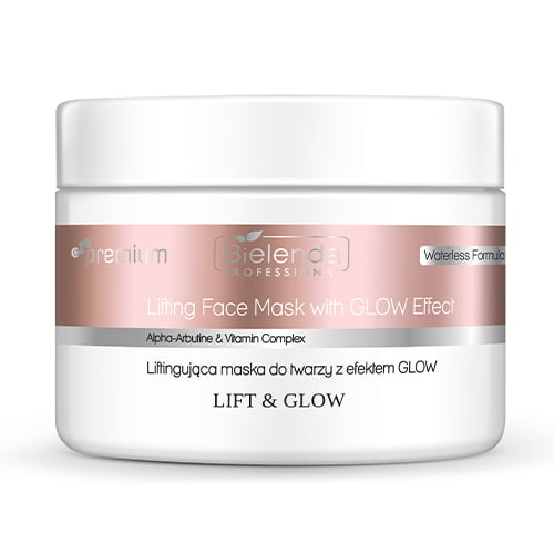 Bielenda Professional lifting face mask with glow effect.