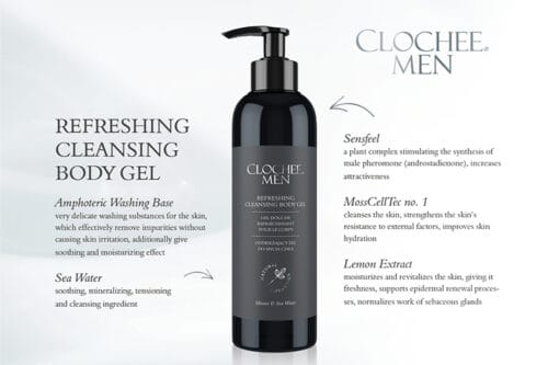 Clochee Men Refreshing Body Gel 250ml & Soothing Face Serum 50ml