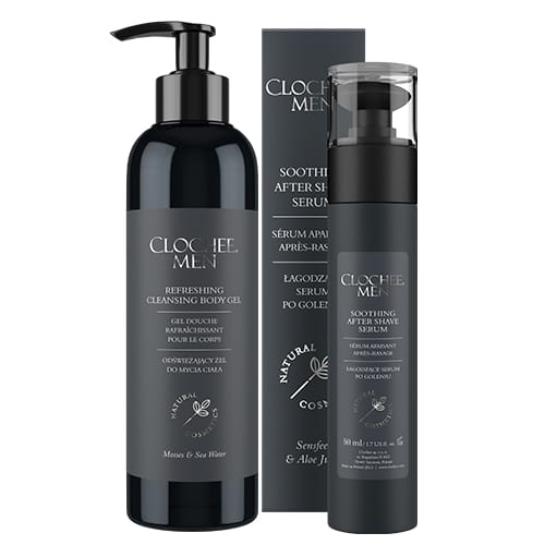 Clochee Men Refreshing Body Gel 250ml & Soothing Face Serum 50ml