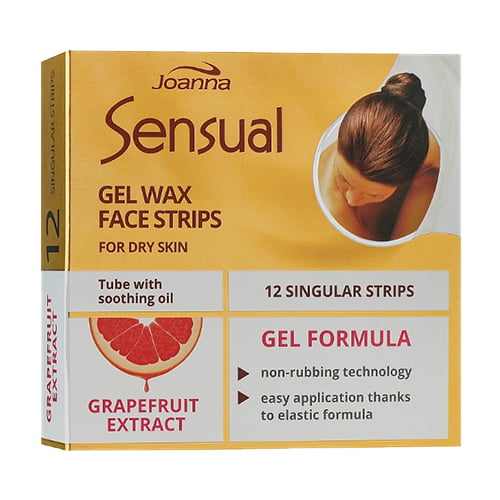 Joanna Sensual Gel Wax Depilatory Facial Strips for Dry Skin