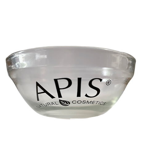 apis glass bowl for professional treatments.