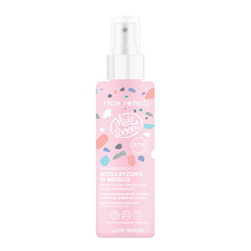 HairBoom nourishing rice water hair mist.