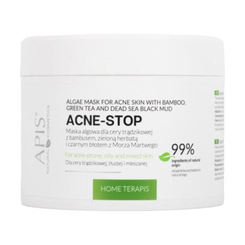 Apis Professional Face Algae Mask for Acne Skin with Bamboo, Green Tea & Dead Sea Black Mud 100g