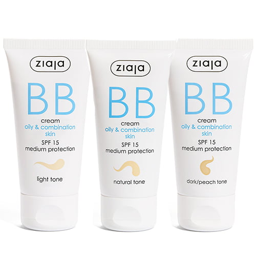 Ziaja BB Cream with SPF 15 for Oily & Combination Skin in Light, Natural & Dark Tone 50ml