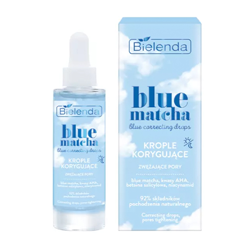 Bielenda Blue Matcha corrective pores drops.