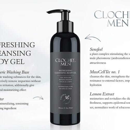 Clochee Men Refreshing Body Gel 250ml & Soothing Face Serum 50ml