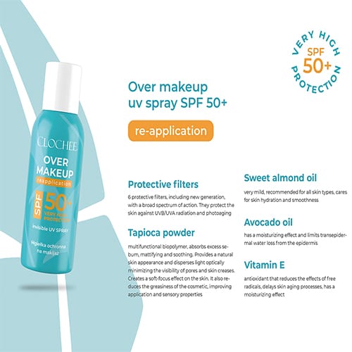 Clochee Over Make-Up Reapplication Invisible UV Protective Spray SPF50