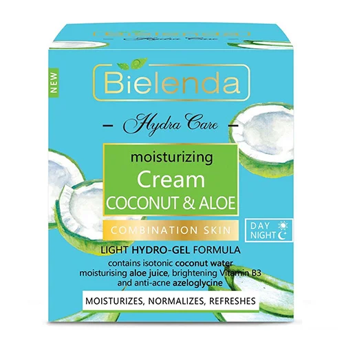 Bielenda Hydra Care Coconut & Aloe Moisturising Face Cream Combination Skin 50ml