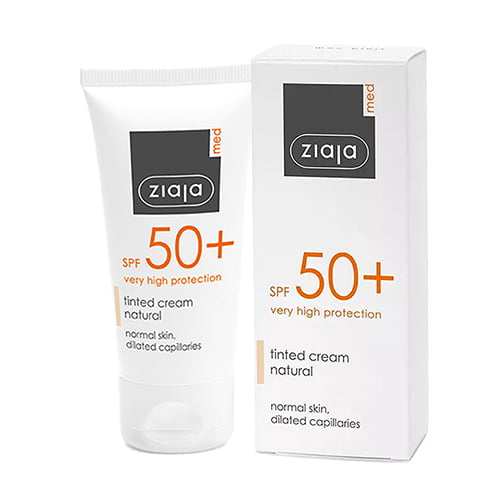 Ziaja Med SPF50 Tinted Cream for Dilated Capillaries Natural Shade 50ml