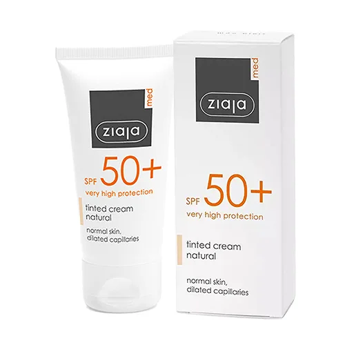 Ziaja Med SPF50 Tinted Cream for Dilated Capillaries Natural Shade