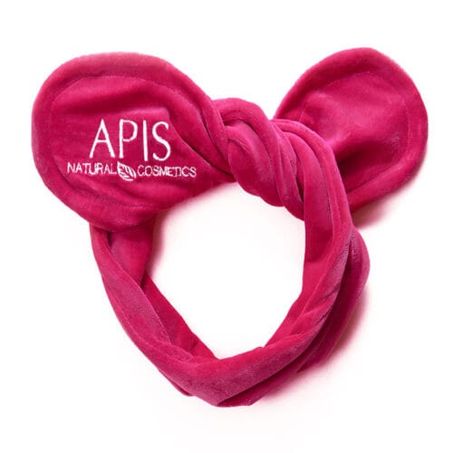 Apis Pink Cosmetic Velvet Headband - Tied Ears 1pc