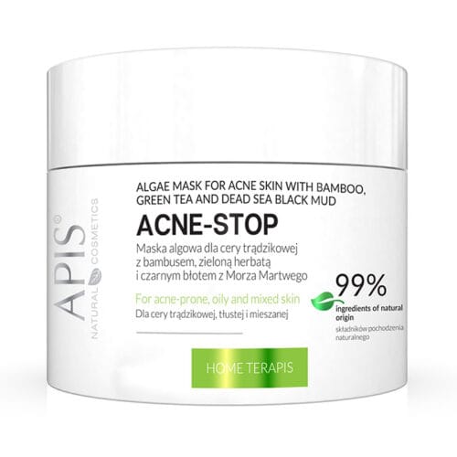 Apis Professional Face Algae Mask for Acne Skin with Bamboo, Green Tea & Dead Sea Black Mud 100g
