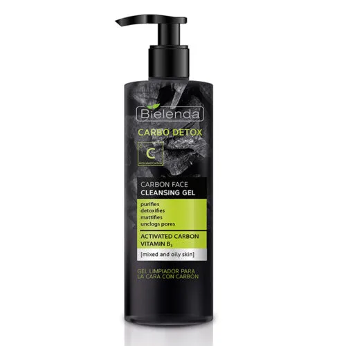 Bielenda Carbo Detox Charcoal Purifying Face Cleansing Gel 195g