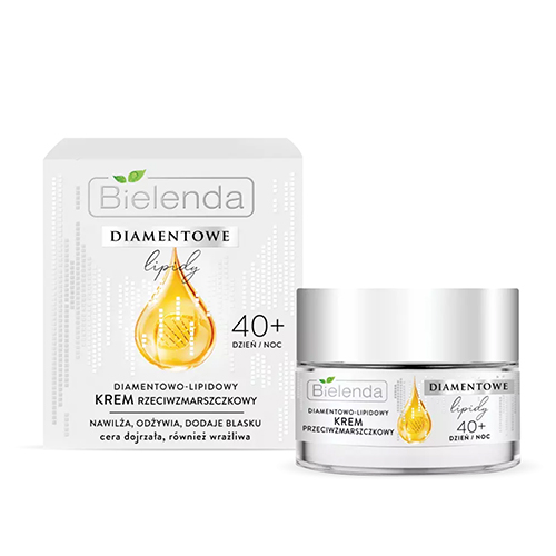 Bielenda anti-wrinkle face cream with diamond lipids.