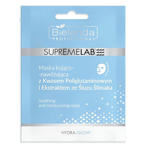 Bielenda Professional Supremelab Hydra Glow Soothing Moisturising Sheet Mask with Polyglutamic Acid and Snail Slime Extract 1pc