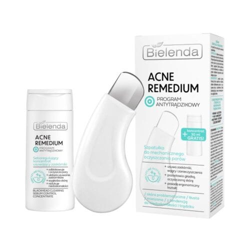 Bielenda Acne Remedium Set – Pore Cleansing Spatula + Sebum-Regulating Concentrate 30ml