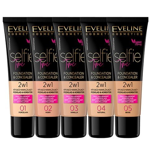 Eveline Selfie Time Moisturising Cover 2in1 Foundation & Concealer 30ml