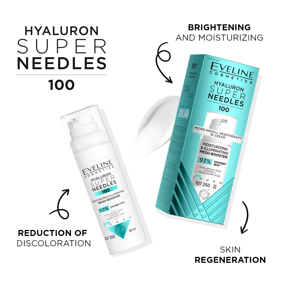 Eveline Super Needles Hyaluron 100 Moisturising & Illuminating Meso-Booster 50ml