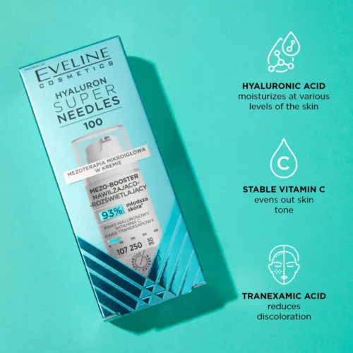 Eveline Super Needles Hyaluron 100 Moisturising & Illuminating Meso-Booster 50ml