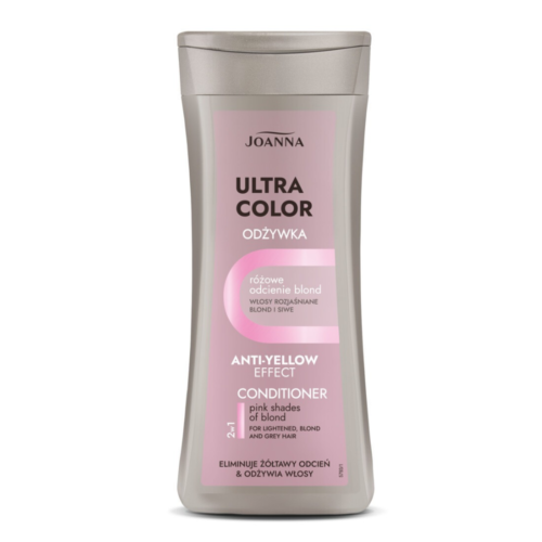 Joanna Ultra Color System Conditioner Pink Shade of Blonde Dyed Grey Hair 200g