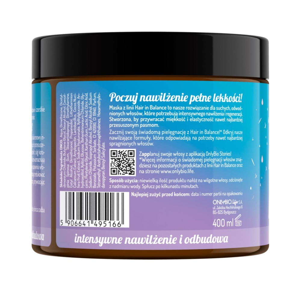 OnlyBio Hair in Balance Hydra Ultra Hydrating Hair Mask 400ml
