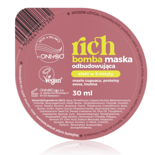 OnlyBio Hair in Balance Rich Bomb Rebuilding Hair Mask 30ml