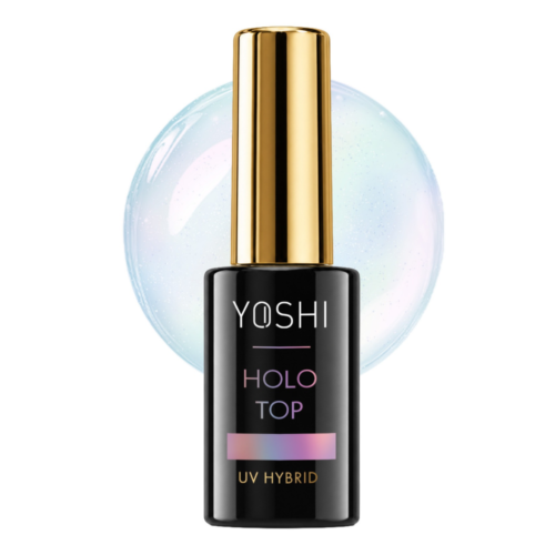 YOSHI Holo Top Coat UV Hybrid Transparent Multi-Coloured Shimmer Effect 10ml