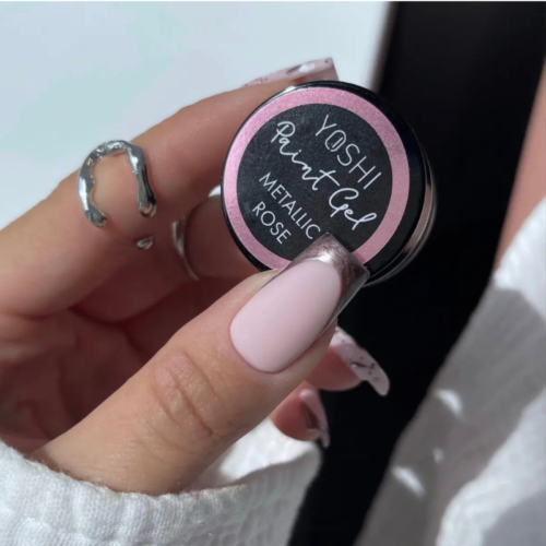 Yoshi Metallic Nail Art Paint Gel UV LED 5ml - Metallic Rose