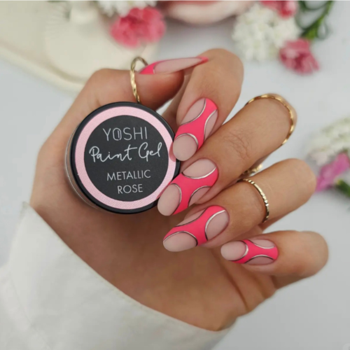 Yoshi Metallic Nail Art Paint Gel UV LED 5ml - Metallic Rose