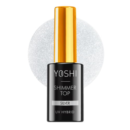YOSHI Top UV LED Shimmer Silver 10ml – No Wipe Shimmer Top Coat